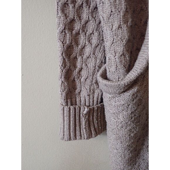 Brixton Ivy Brown Long Cardigan Sweater Textured Knit M Open Front - Picture 6 of 9